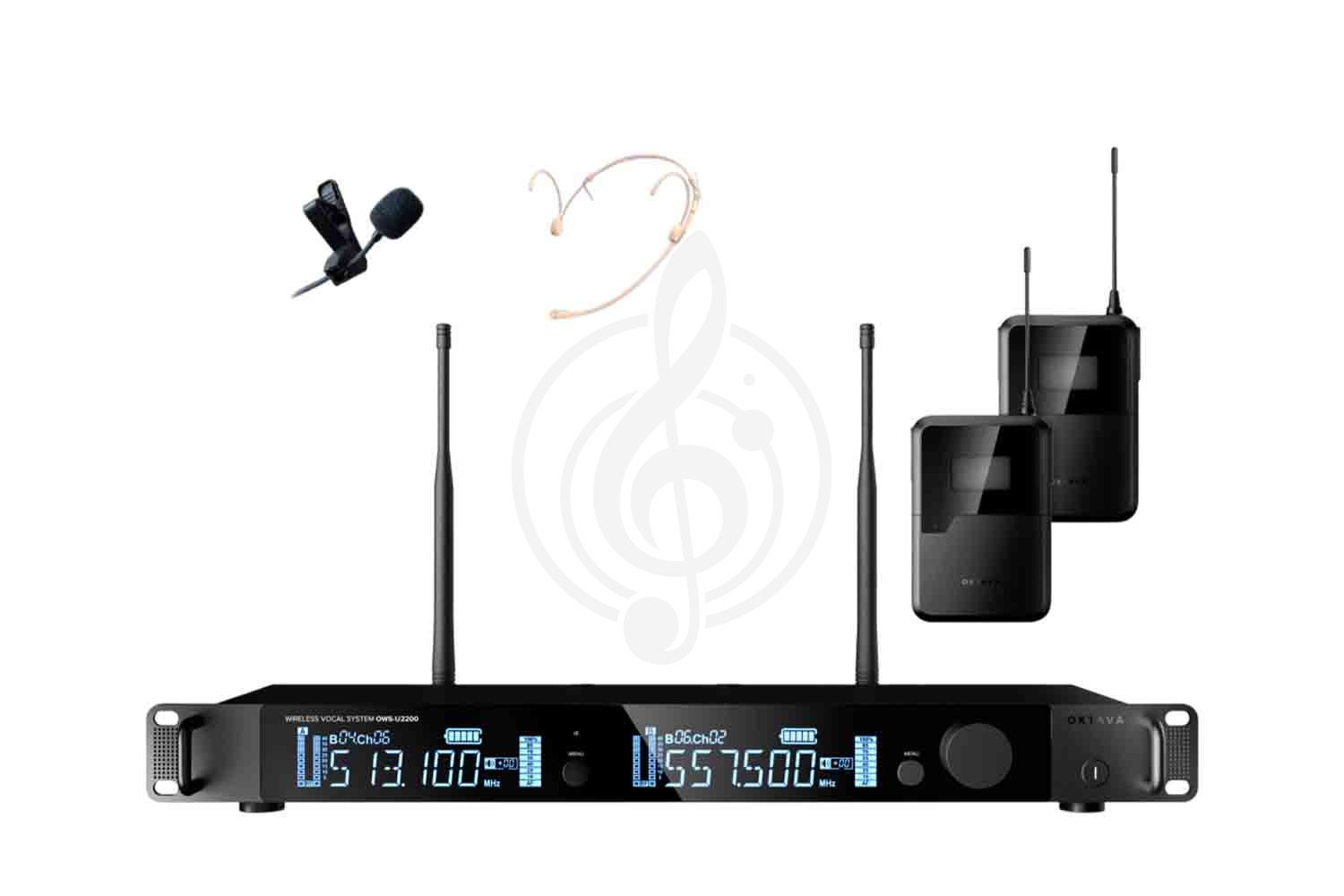 Радиосистема с головным микрофоном Октава OWS-U2200D01L02-B-PRO - Двухканальная радиосистема, Октава OWS-U2200D01L02-B-PRO в магазине Доминанта мьюзик - фото 1