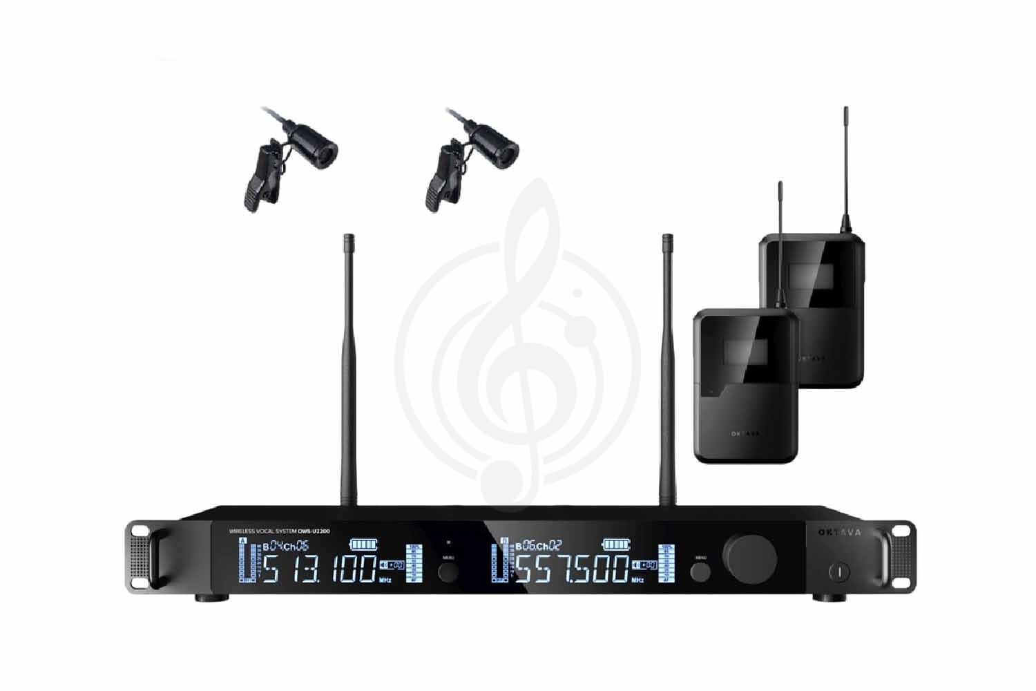 Радиосистема с петличным микрофоном Октава OWS-U2200L03-B-PRO - Двухканальная радиосистема, Октава OWS-U2200L03-B-PRO в магазине Доминанта мьюзик - фото 1
