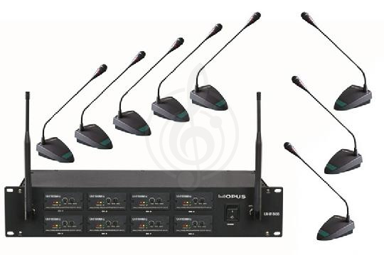 Беспроводная конференц-система Беспроводные конференц-системы OPUS OPUS UHF 808 радиосистема ручная с 8 конференц, микрофономи UHF 808 - фото 1