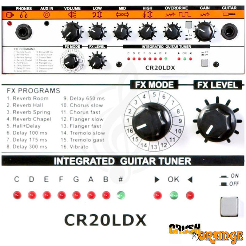 Комбоусилитель для электрогитары Усилители и комбики для электрогитар ORANGE Orange CR-20LDX Комбо гитарный, 8&quot;, 20Вт CR-20LDX - фото 4