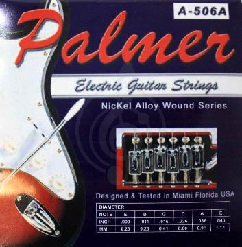 Струны для электрогитары Струны для электрогитар Palmer PALMER A-506A, 009-046 Cтруны д/эл.гитары  никель A-506A - фото 1
