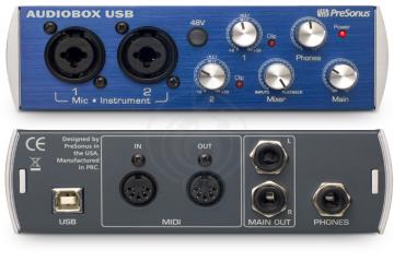 Звуковая карта Звуковые карты, аудиоинтерфейсы Presonus PreSonus AudioBox USB аудиоинтерфейс 2х2 для РС или МАС 24бит/48кГц, ПО Studio One Artist AudioBox USB - фото 2