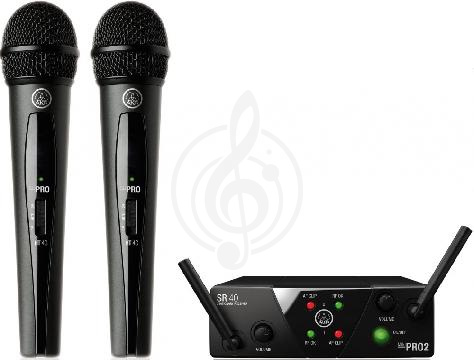 Радиосистема с ручным передатчиком Радиосистемы с ручным передатчиком AKG Радиосистема на два микрофона AKG WMS40 Mini2 Vocal Set BD US45A/C WMS40 Mini2 - фото 1