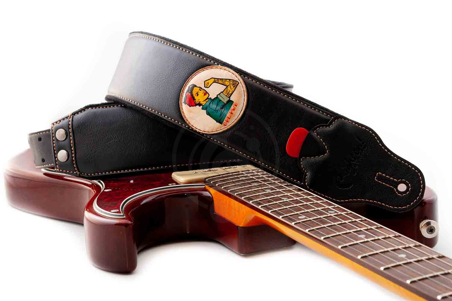 Ремень для гитары RightOn Straps 8419612002395 Groove Old School Pin-Up - Ремень для гитары, RightOn Straps 8419612002395 в магазине DominantaMusic - фото 3