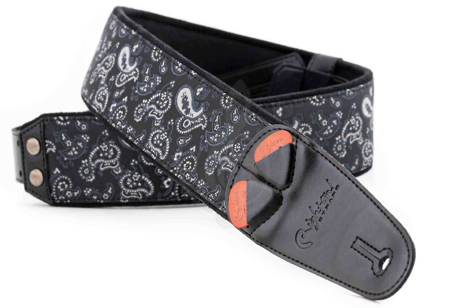 Ремень для гитары RightOn Straps Mojo Paisley Black - Ремень для гитары,  Mojo Paisley Black в магазине DominantaMusic - фото 1