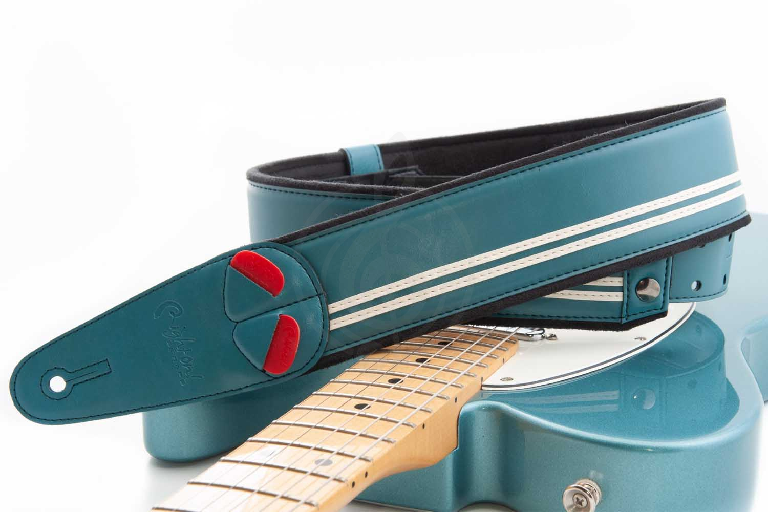 Ремень для гитары RightOn Straps Mojo Race Teal - Ремень для гитары,  Mojo Race Tea в магазине DominantaMusic - фото 6