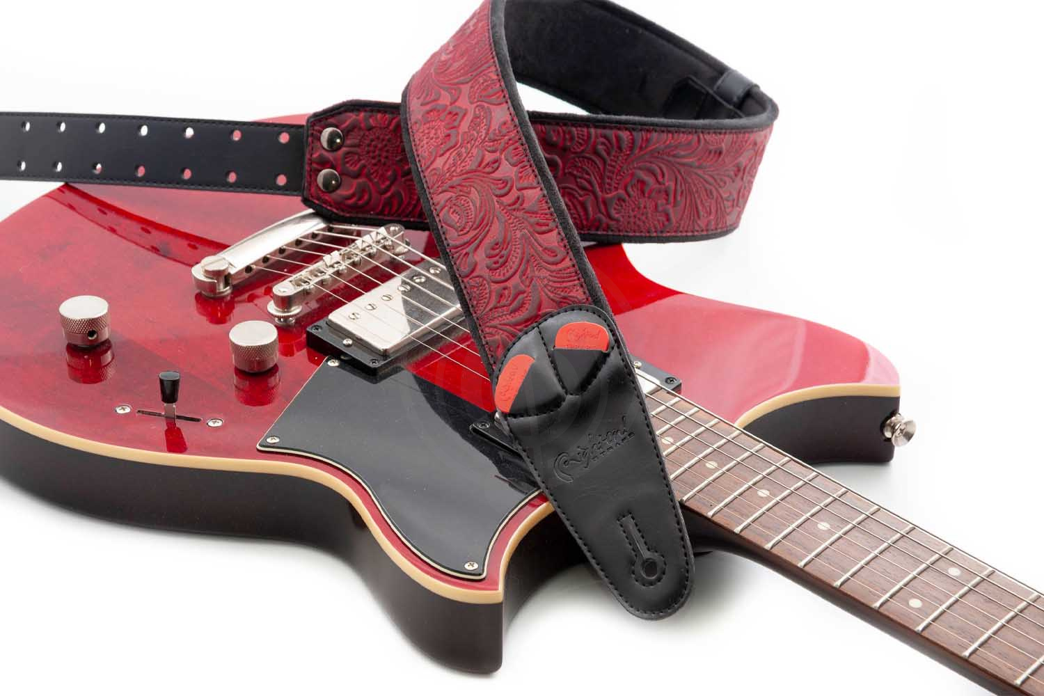 RightOn Straps Mojo Sandokan Red - Ремень для гитары - фото 3 Ремень для гитары RightOn Straps Mojo Sandokan Red - Ремень для гитары, Mojo Sandokan Red в магазине DominantaMusic - фото 3