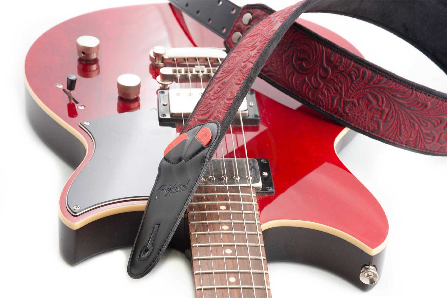 RightOn Straps Mojo Sandokan Red - Ремень для гитары - фото 4 Ремень для гитары RightOn Straps Mojo Sandokan Red - Ремень для гитары, Mojo Sandokan Red в магазине DominantaMusic - фото 4