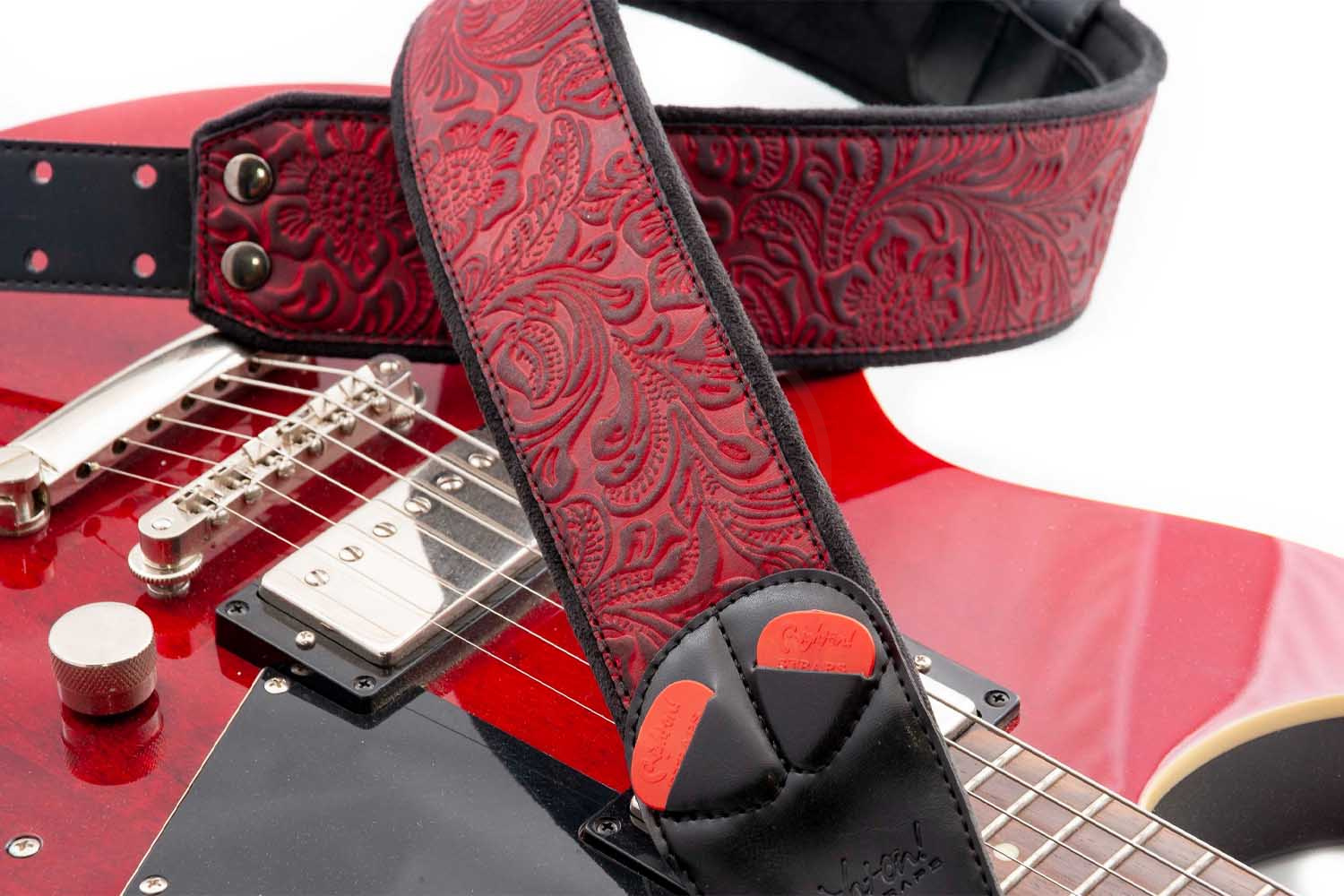 RightOn Straps Mojo Sandokan Red - Ремень для гитары - фото 5 Ремень для гитары RightOn Straps Mojo Sandokan Red - Ремень для гитары, Mojo Sandokan Red в магазине DominantaMusic - фото 5