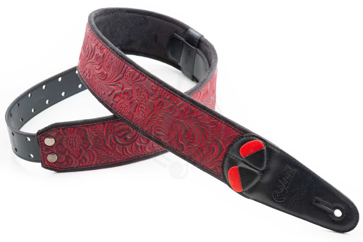 RightOn Straps Mojo Sandokan Red - Ремень для гитары - фото 9 Ремень для гитары RightOn Straps Mojo Sandokan Red - Ремень для гитары, Mojo Sandokan Red в магазине DominantaMusic - фото 9