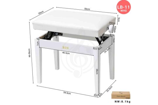 Банкетка для пианино Rin LB-11WHG - Банкетка,  LB-11WHG в магазине DominantaMusic - фото 13