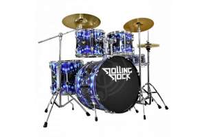 Изображение Комплект ударной установки Rolling Rock JR-2232C Blue Snake