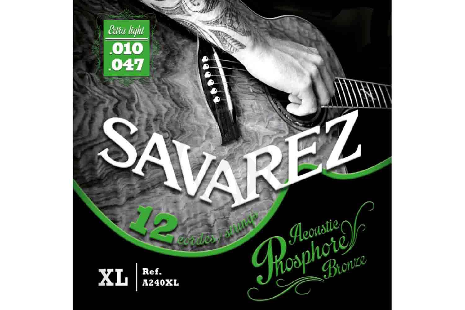 Струны для акустической гитары Savarez A240XL - Комплект струн для 12-струнной акустической гитары, Savarez A240XL в магазине DominantaMusic - фото 1