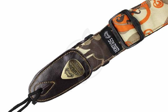 Изображение Soldier STP1306 3 - Ремень для гитары текстиль, пятна кремовые и оранжевые