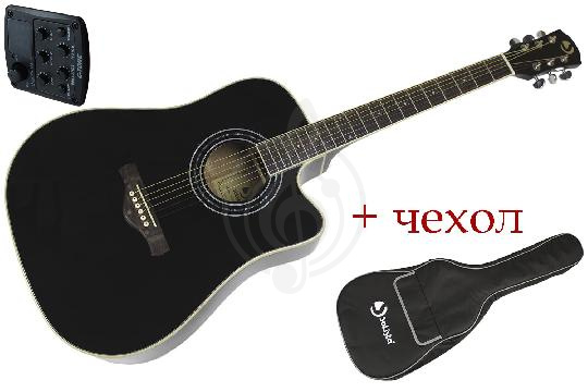 Изображение SOLISTA SG-D1P TA BLACK - Транс-акустическая гитара