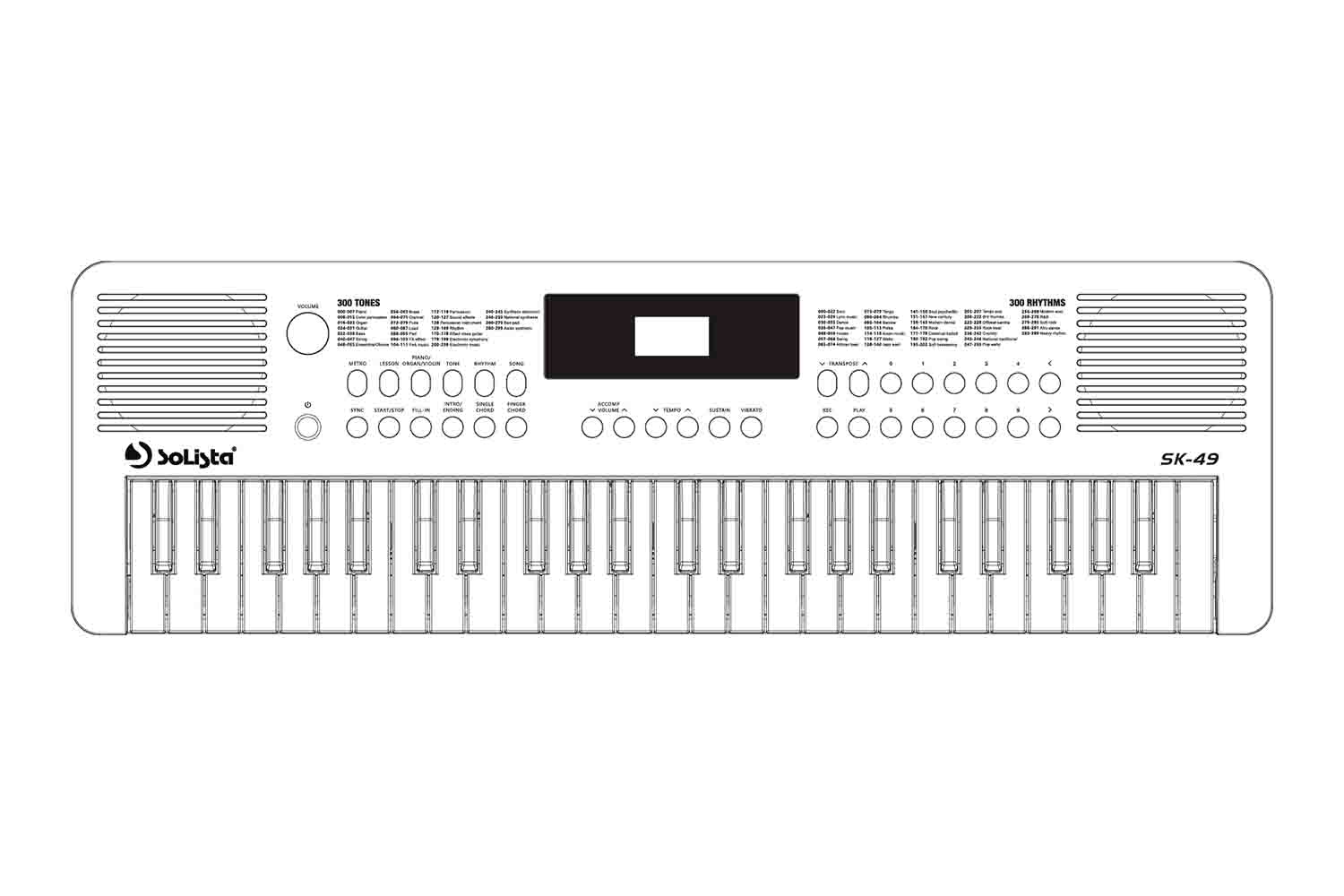 Домашний синтезатор Solista SK-49 WH - Синтезатор, Solista SK-49 WH в магазине DominantaMusic - фото 1