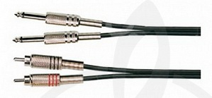 Межблочный кабель Y-межблочный кабель Soundking Soundking BB302-3M Кабель акустический, 2х6,35мм — 2хRCA, 3м BB302-3M - фото 1