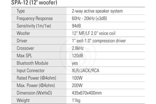 Активная акустическая система SPA-12 Акустическая система активная, MP3, SD, USB, BT, 100Вт, Leem,  SPA-12 в магазине DominantaMusic - фото 2