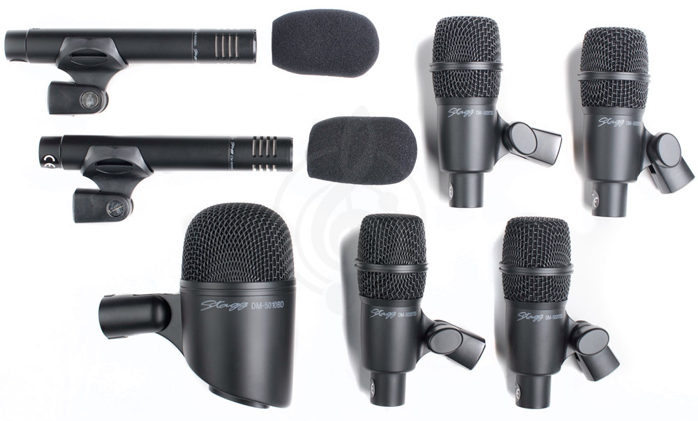 Инструментальный микрофон Инструментальные микрофоны Stagg STAGG DMS-5700H - набор микрофонов для записи барабанов. DMS-5700H - фото 2