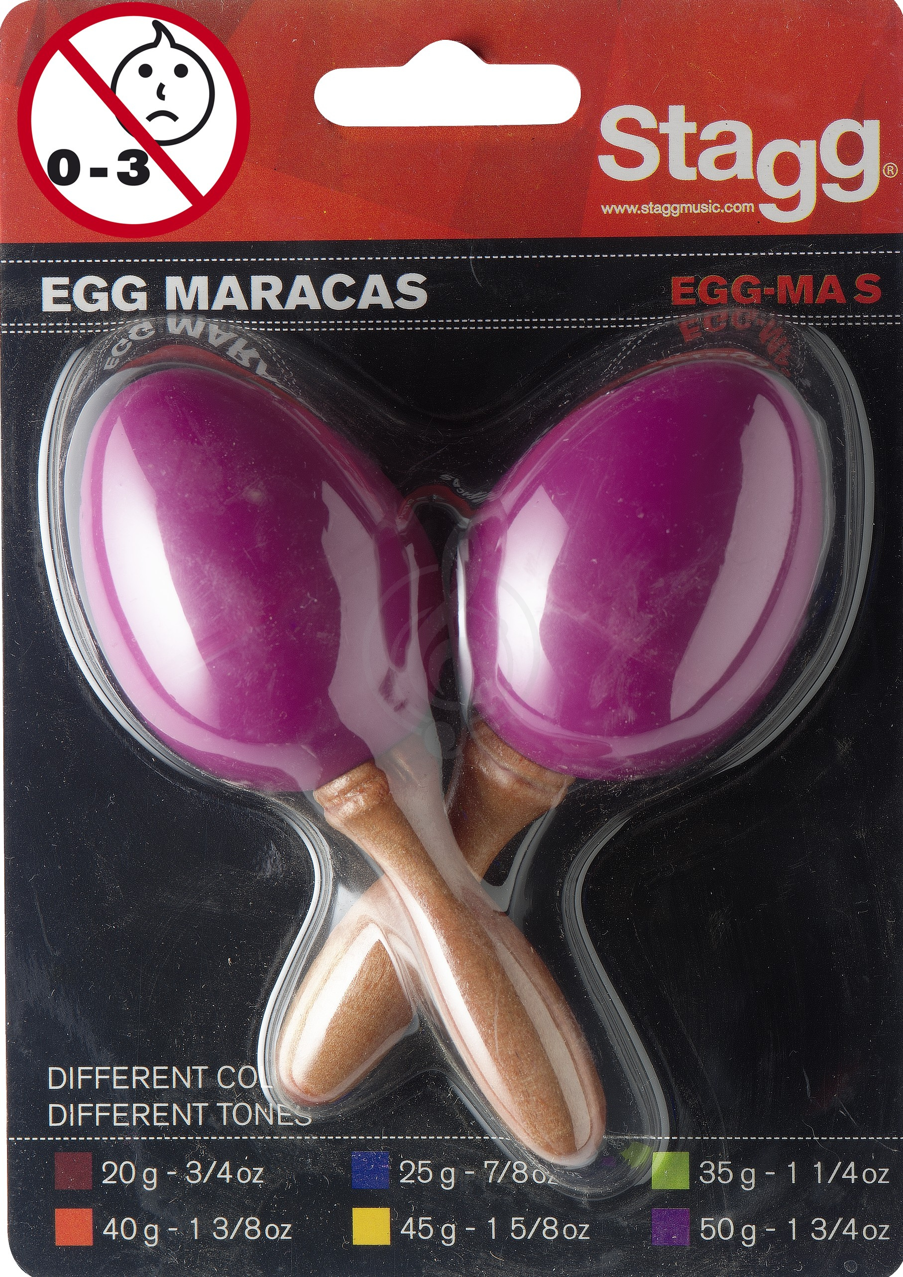 Маракас Маракасы Stagg STAGG EGG-MA S/MG- пластиковые маракасы (2 шт). Форма: яйцеобразная. Вес: 50 гр. Цвет: пурпурный EGG-MA S/MG - фото 1