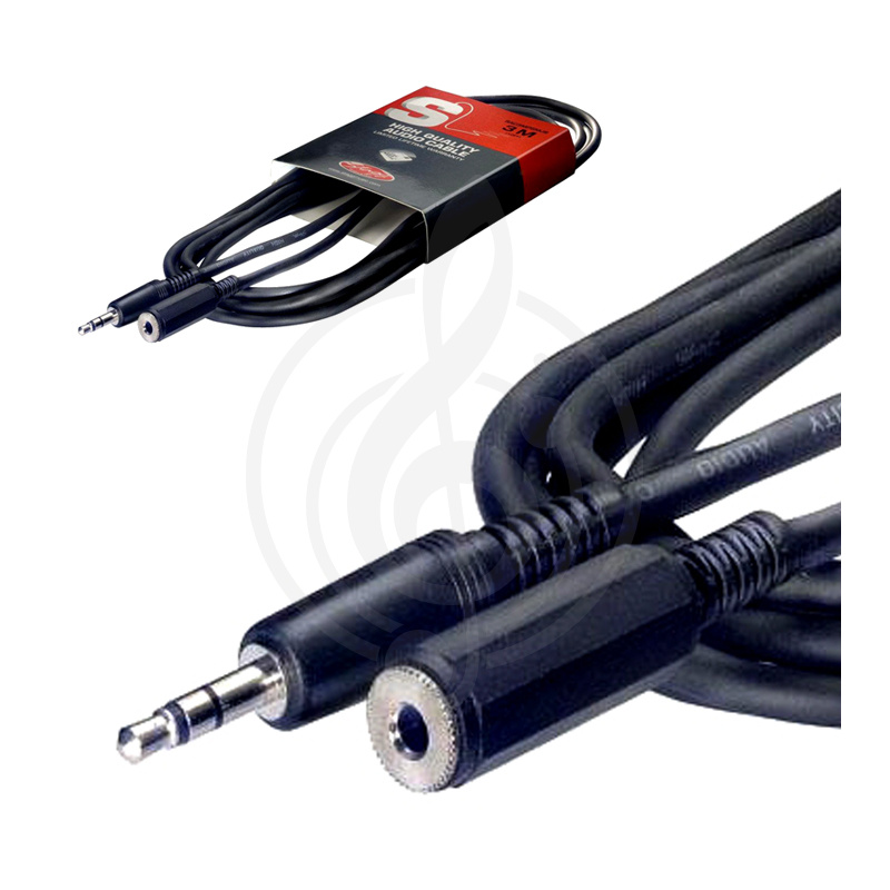 Удлинитель для наушников Y-межблочный кабель Stagg STAGG SAC3MPSMJS аудио шнур JACK mini(m) stereo-JACK mini(f) stereo, серия DELUXE, длина 3,0 метра SAC3MPSMJS - фото 1