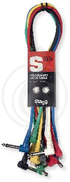 Изображение STAGG SPC015L E - 6 моно соединительных кабелей с пластиковыми разъемами