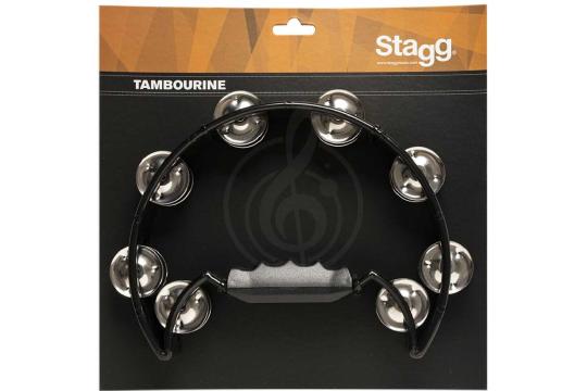 Тамбурин Тамбурины Stagg STAGG TAB-2 BK Полукруглый тамбурин с ручкой, 16 колокольчиков, цвет: черный (BK) TAB-2 BK - фото 2