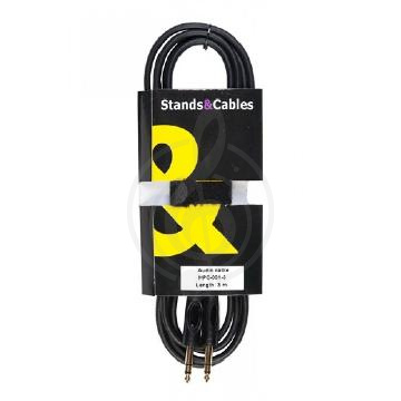 Изображение STANDS & CABLES HPC-001-3 соединительный кабель, Jack 6,3мм стерео - Jack 6,3мм стерео, длина 3 м.
