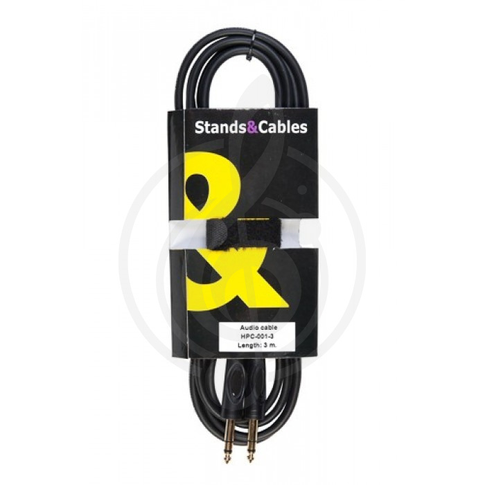  Jack-Jack инструментальный кабель STANDS & CABLES STANDS & CABLES HPC-001-3 соединительный кабель, Jack 6,3мм стерео - Jack 6,3мм стерео, длина 3 м. HPC-001-3 - фото 1