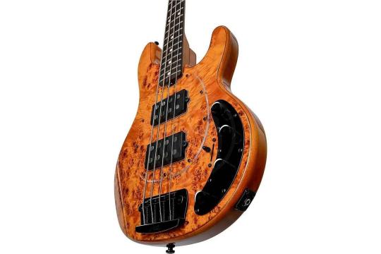 Бас-гитара STERLING StingRay HH Poplar Burl Top Amber - Бас-гитара 4 струны,  StingRay HH Poplar Burl Top Amber в магазине DominantaMusic - фото 3