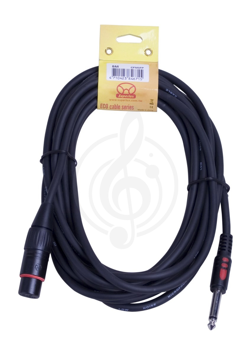 XLR-Jack микрофонный кабель XLR-Jack микрофонный кабель Superlux Superlux CFM5FP Микрофонный кабель небалансный 5м CFM5FP - фото 1