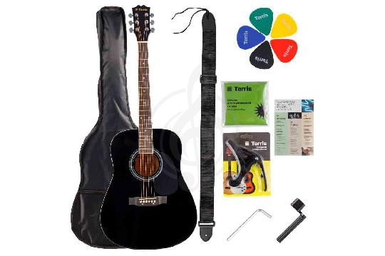 Акустическая гитара TERRIS TD-041 BK Starter Pack - Набор гитариста, Terris TD-041 BK Starter Pack в магазине DominantaMusic - фото 1