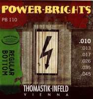 Изображение Thomastik PB110 Power-Brights, Regular Bottom - Комплект струн для электрогитары, 10-45