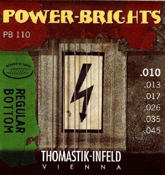 Изображение Thomastik PB110 Power-Brights, Regular Bottom - Комплект струн для электрогитары, 10-45