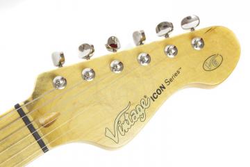 Электрогитара Stratocaster Электрогитары Stratocaster Vintage Vintage V6MRBK - Электрогитара типа Stratocaster, цвет Distressed Black  V6MRBK - фото 8