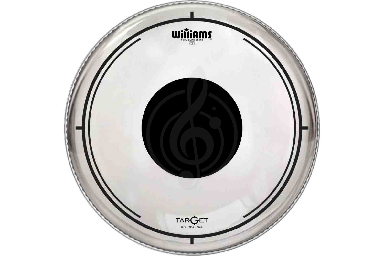 Пластик для бочки Williams DT2-7MIL-20 Target Dot Series Clear - Пластик для бас-барабана 20", прозрачный,  DT2-7MIL-20 Target Dot Series Clear в магазине DominantaMusic - фото 1