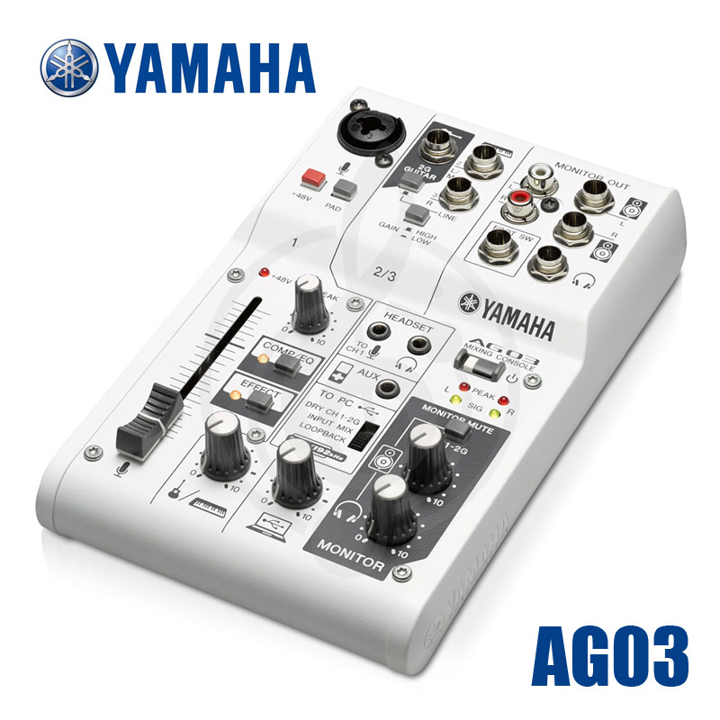 Аналоговый микшер Аналоговый микшер Yamaha Yamaha AG03Y Микшерный пульт с USB-аудиоинтерфейсом AG03 - фото 1