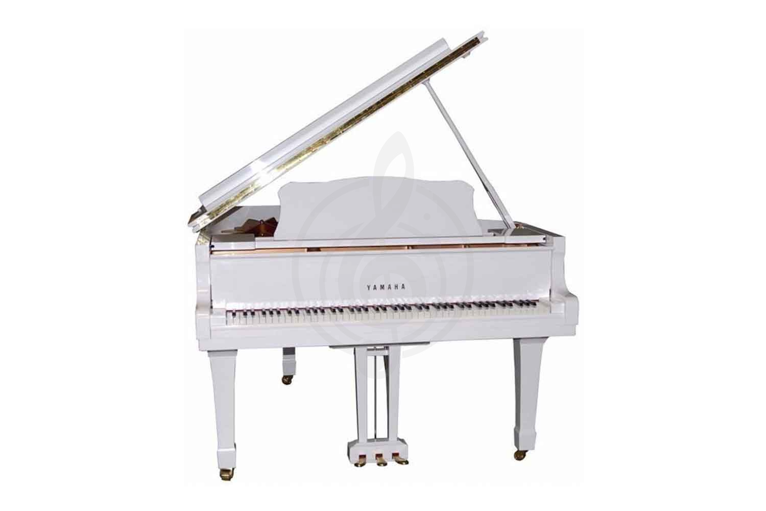 Акустический рояль Yamaha C5X PWH - Рояль акустический, цвет белый, Yamaha C5 PWH//X.LZ.WITH BENCH в магазине DominantaMusic - фото 1