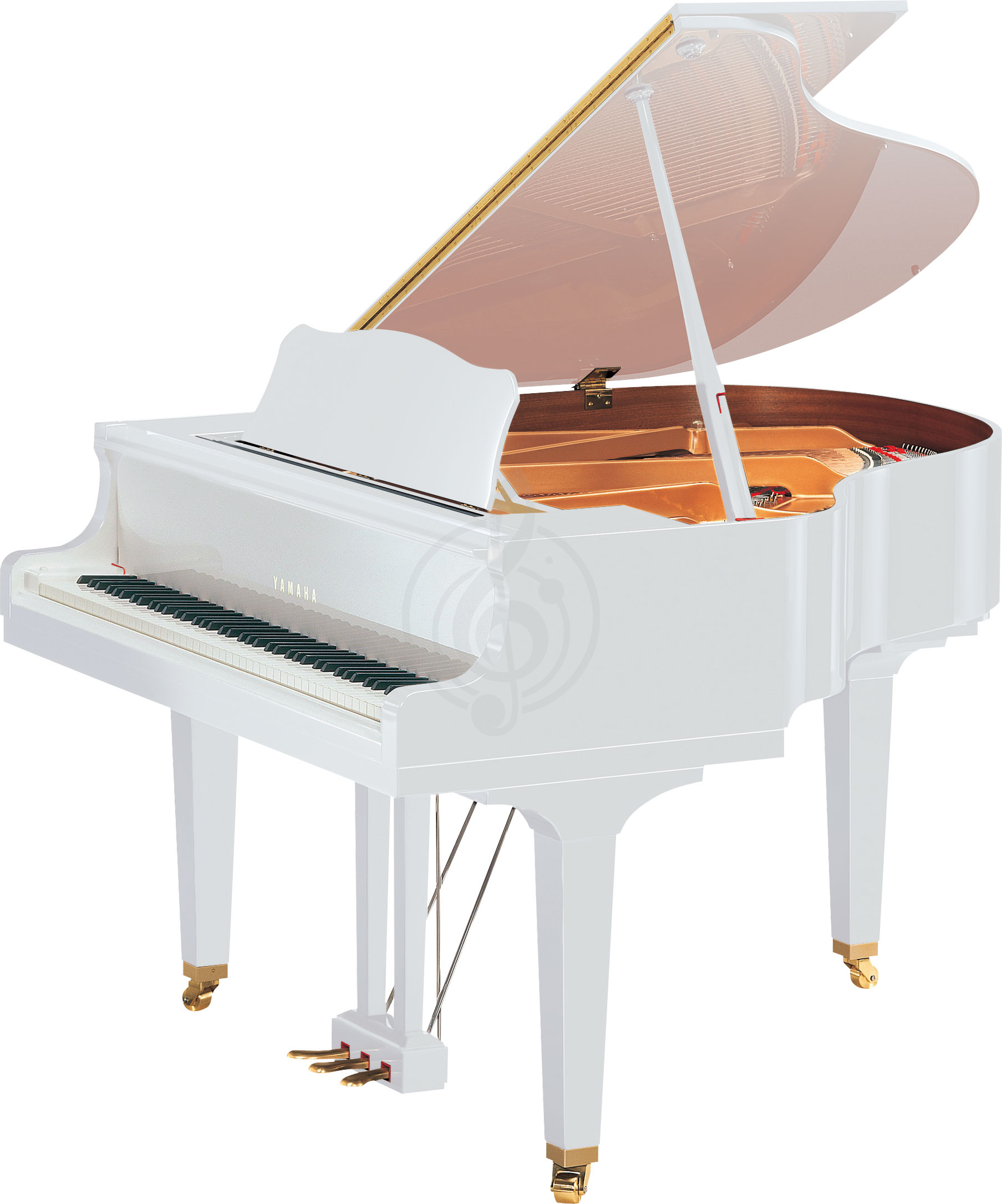 Акустический рояль Акустические рояли Yamaha YAMAHA GB1PWH Рояль кабинетный 151 см, цвет белый GB1K PWH//LZ.WITH BENCH - фото 1