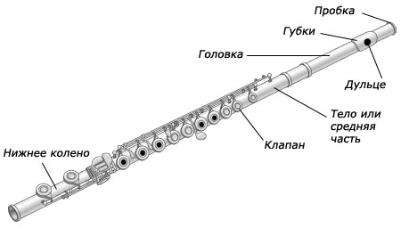 Строение флейты