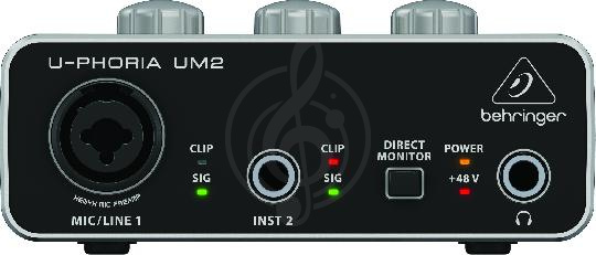 Изображение BEHRINGER UM2 Аудиофил 2x2 USB аудио интерфейс с микрофонным предусилителем XENYX, фантомное питание