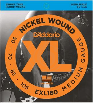 Струны для бас-гитары Струны для бас-гитар D'Addario D'Addario EXL160 XL Струны для бас-гитары 50-105 EXL160 XL - фото 1