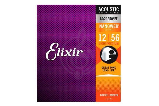 Струны для акустической гитары Струны для акустических гитар Elixir ELIXIR 11077 - Струны для акустической гитары 12-56 11077 - фото 1