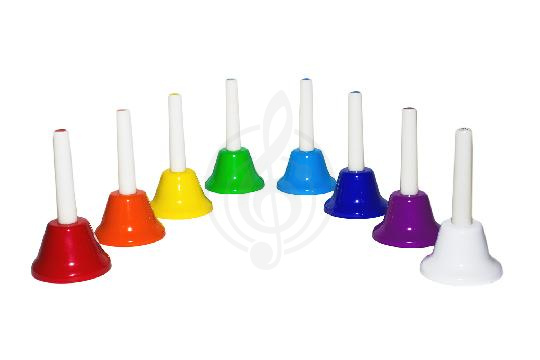 Изображение Fleet HB8 Цветные колокольчики с язычками, на ручках, 8шт по нотам  в упаковке