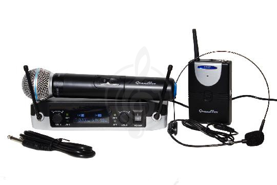 Радиосистема с головным микрофоном Радиосистемы с ручным передатчиком GrandVox GrandVox UF-22SHB - Радиосистема с микрофоном и гарнитурой UF-22SHB - фото 1