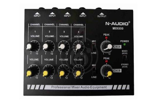 Аналоговый микшер N-Audio MIX800 - Микшер, 8 каналов, N-Audio MIX800 в магазине DominantaMusic - фото 1
