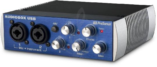 Изображение PreSonus AudioBox USB аудиоинтерфейс 2х2 для РС или МАС 24бит/48кГц, ПО Studio One Artist